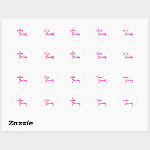 Value Yourself Positive Message for Self-care Heart Sticker