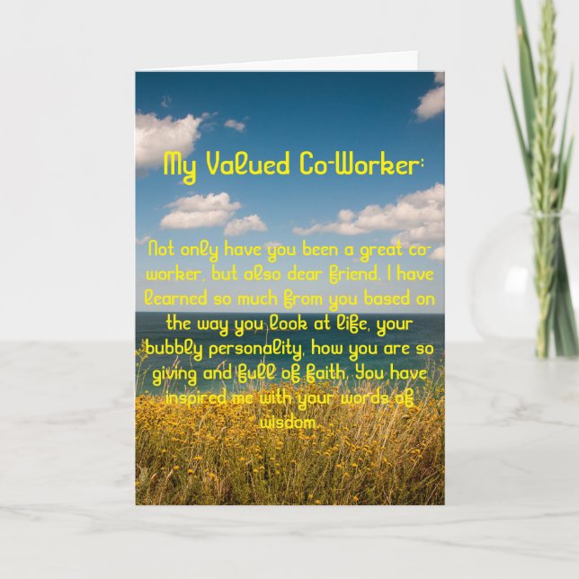 Valued Co-Worker Thank You Card (Front)