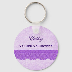 Valued Volunteer Orchid Purple F431 Key Ring