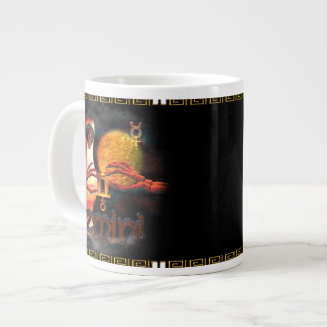 Valxart Gemincer is Gemini Cancer zodiac Cusp Large Coffee Mug (Front Left)
