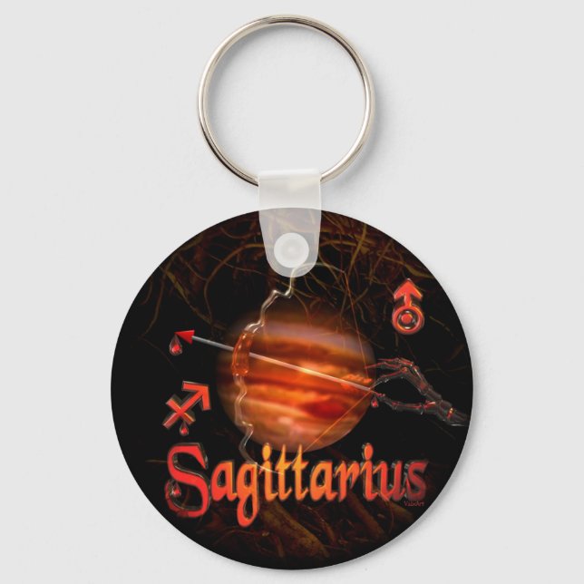 Valxart gothic Sagittarius zodiac keychain gifts (Front)