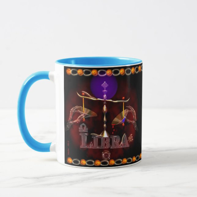 Valxart Libra Scorpio zodiac Cusp or 2 sign Mug (Left)