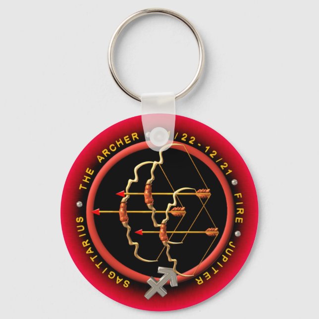 Valxart  Sagittarius zodiac logo Key Ring (Front)