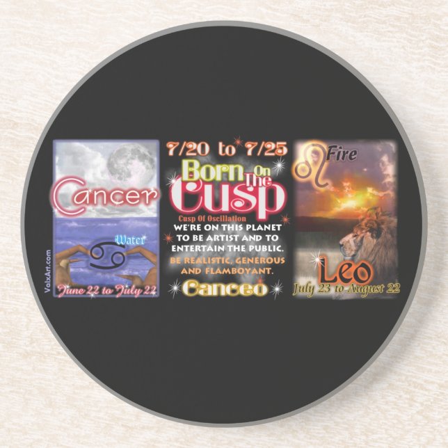 Valxart zodiac Cusp of Cancer Leo Coaster (Front)