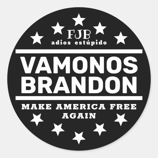 Vamonos Brandon II Black Classic Round Sticker (Front)