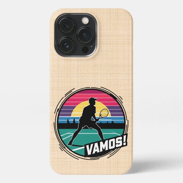 Vamos tennis retro sunset for tennisman iPhone case (Back)