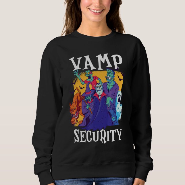 Vamp Security  Easy Halloween Costume Sweatshirt (Front)