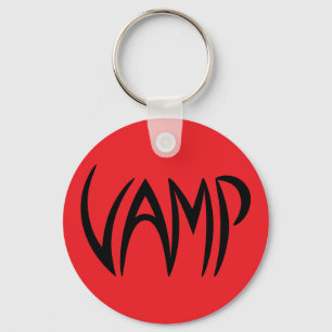 Vamp Text (Red/Black) Version Key Ring