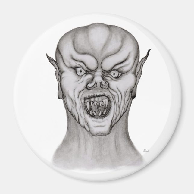 Vampir black and white design magnet (Front)