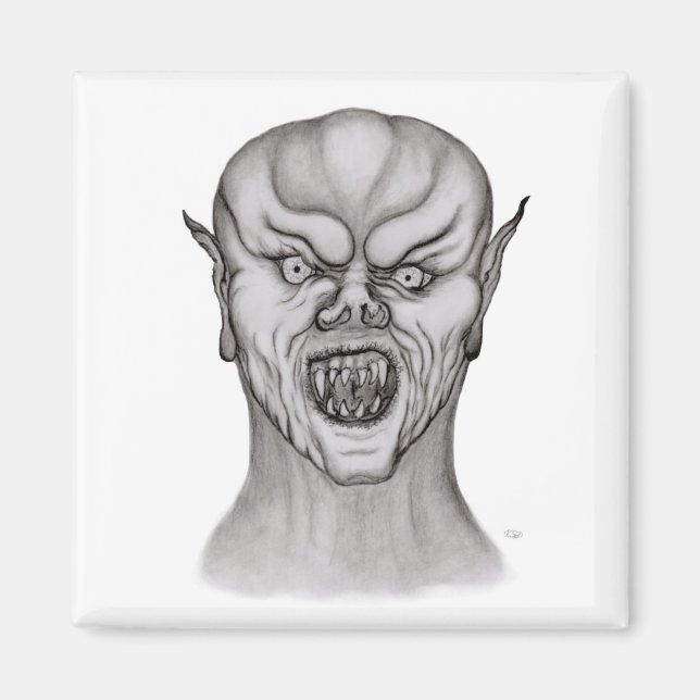 Vampir black and white design magnet (Front)