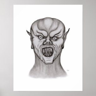 Vampir black and white design poster
