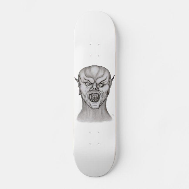 Vampir black and white design skateboard (Front)