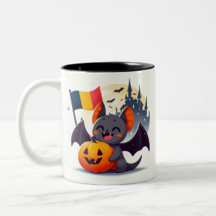 Vampir din Transilvania Diaspora Romania Halloween Two-Tone Coffee Mug