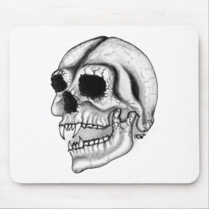 Vampir skull black and white design mouse pad