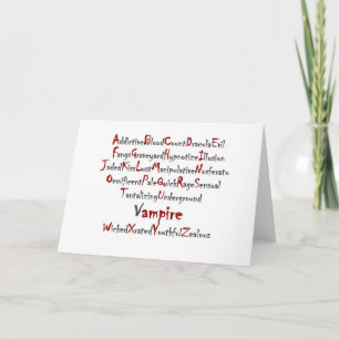 Vampire Alphabet Card