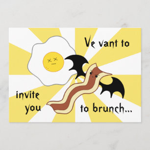 Vampire bacon and dead egg silly brunch invitation