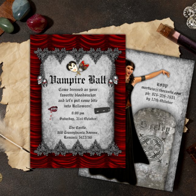 Vampire Ball Halloween Party Invitation (Creator Uploaded)