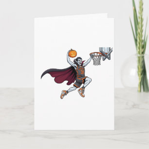 Vampire Basketball Halloween Dunk Card