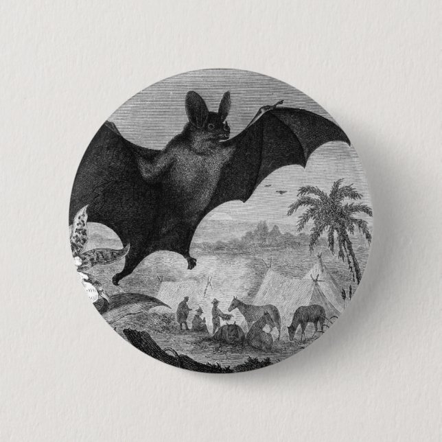 Vampire Bat 6 Cm Round Badge (Front)