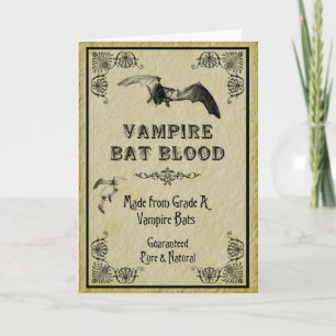 Vampire Bat Blood Halloween Card