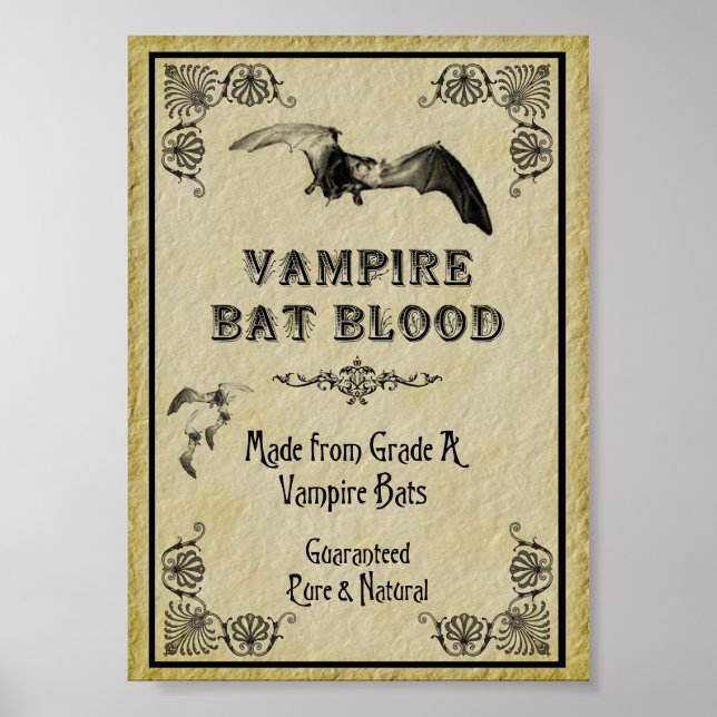 Vampire Bat Blood Halloween Print (Front)