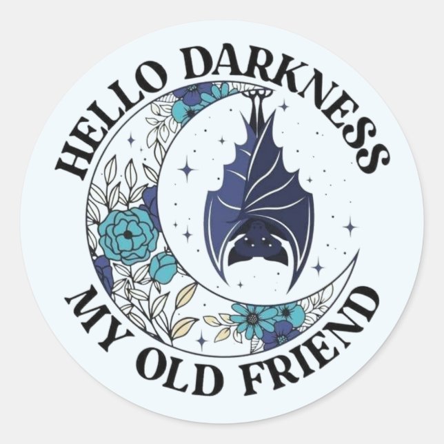 Vampire Bat Quarter Moon Stickers (Front)