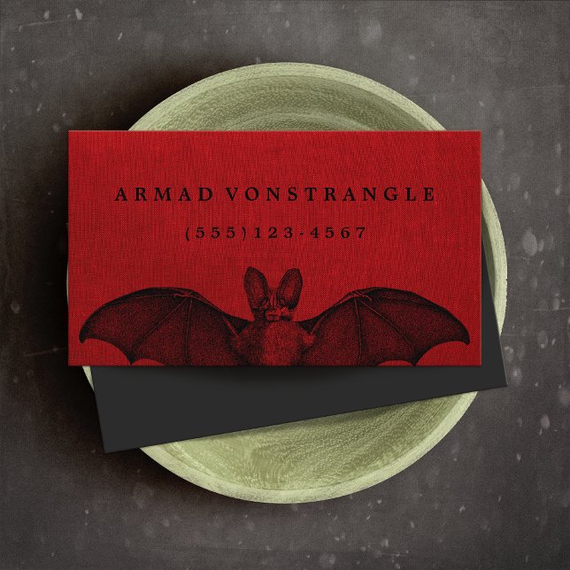 Vampire Bat Red Halloween  Calling Card (Creator Uploaded)