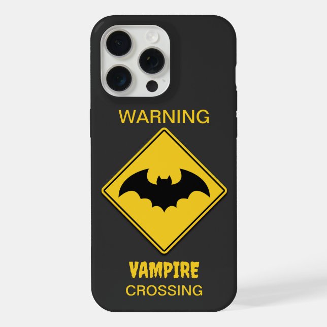 Vampire Bat Warning Halloween iPhone Case (Back)