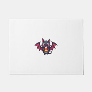 Vampire Bat with Candy � Cute Halloween T-Shirt Doormat