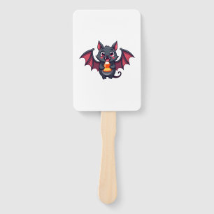 Vampire Bat with Candy � Cute Halloween T-Shirt Hand Fan
