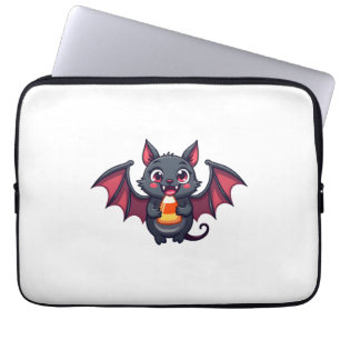 Vampire Bat with Candy – Cute Halloween T-Shirt Laptop Sleeve