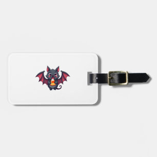 Vampire Bat with Candy � Cute Halloween T-Shirt Luggage Tag