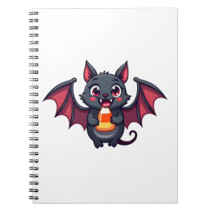 Vampire Bat with Candy � Cute Halloween T-Shirt Notebook