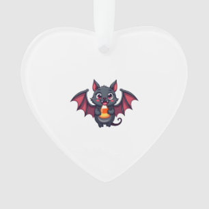 Vampire Bat with Candy � Cute Halloween T-Shirt Ornament