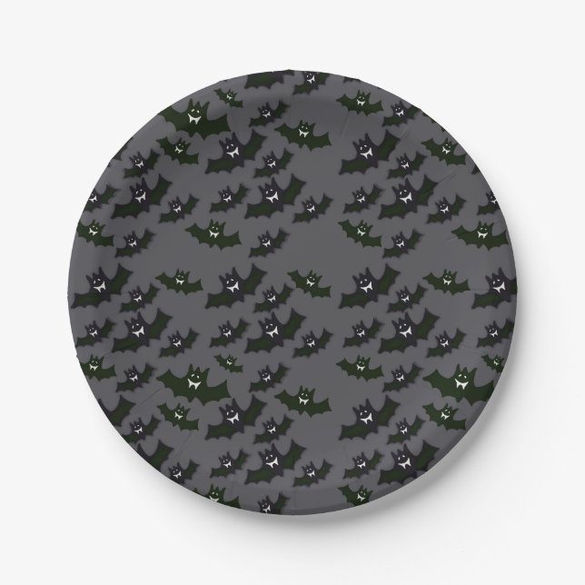 Vampire Bats - Halloween - Dessert Paper Plates (Front)