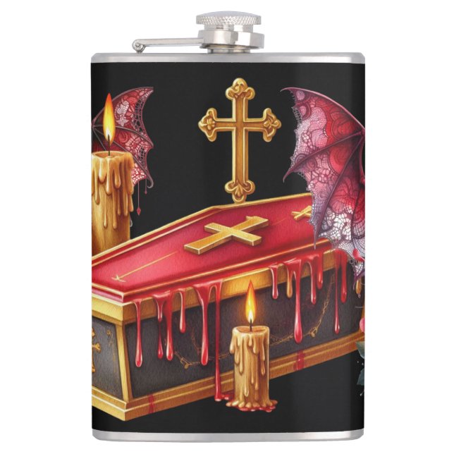 Vampire Bats Hip Flask (Front)
