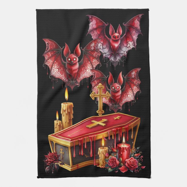 Vampire Bats Tea Towel (Vertical)