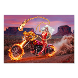 Vampire Biker Babe – Midnight Gothic Rebel Photo Print