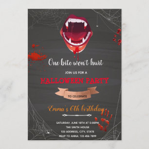 Vampire Birthday halloween party invitation
