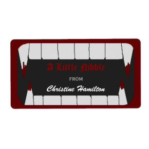 Vampire Bite Halloween Baking Labels