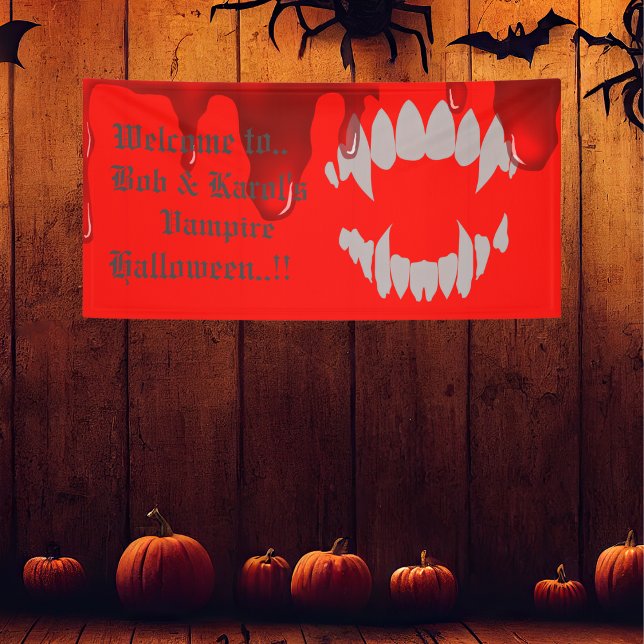 Vampire Bite Halloween Party Banner (Vampire Bite Halloween Party Banner)