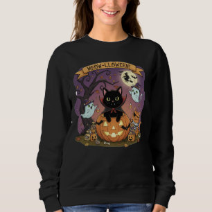 Vampire Black Cat Halloween Sweatshirt