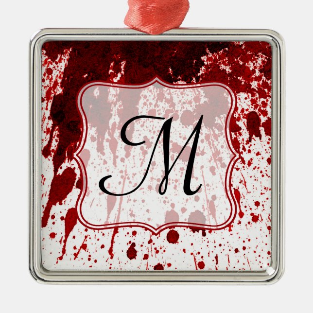 Vampire Blood Dripping Monogram Initial Ornament (Front)