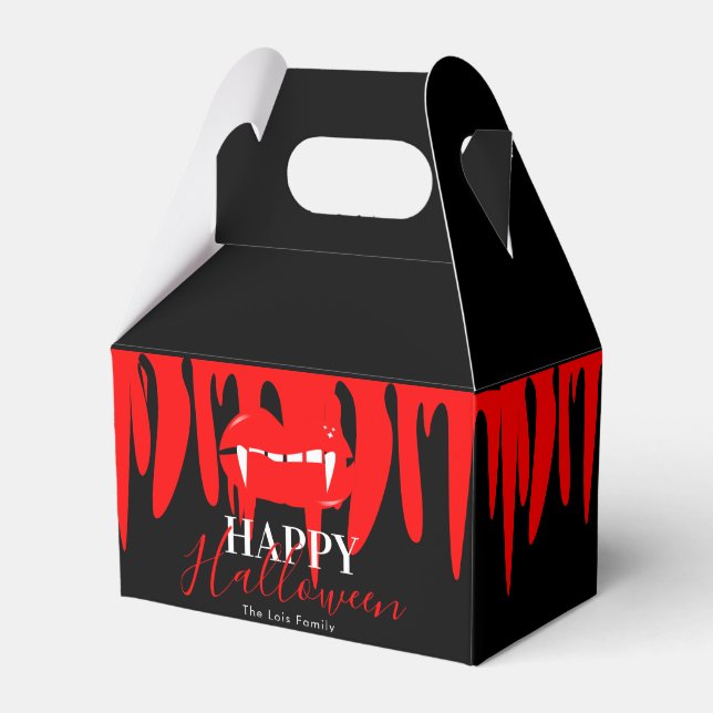 Vampire Blood Lips Halloween Birthday Party     Favour Box (Front Side)