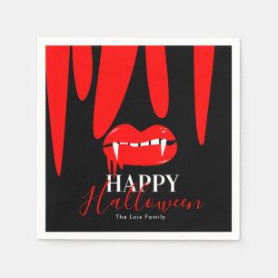 Vampire Blood Lips Halloween Birthday Party Napkin
