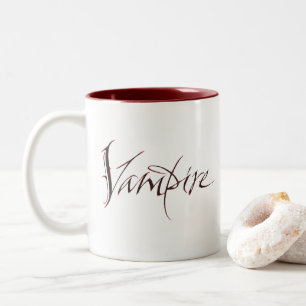 Vampire Blood Mug Spooky Halloween Letter Gothic