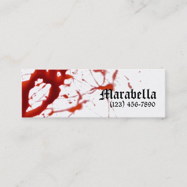Vampire Bloody Skinny Business Card (Front)