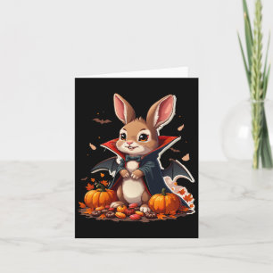 Vampire Bunny Costume Funny Halloween Card