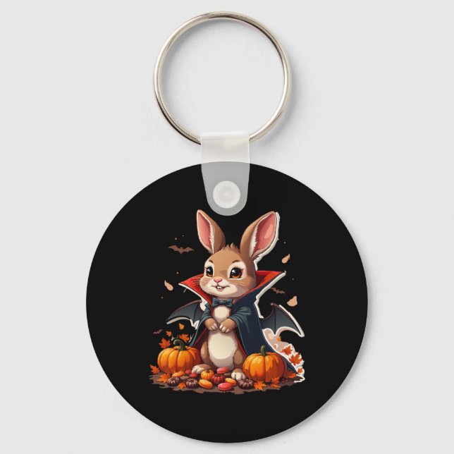 Vampire Bunny Costume Funny Halloween  Key Ring (Front)