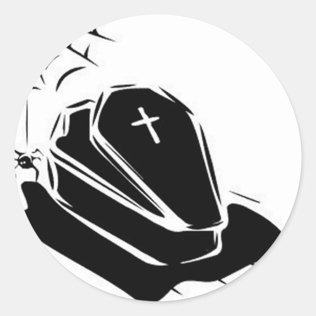Vampire Casket Classic Round Sticker (Front)